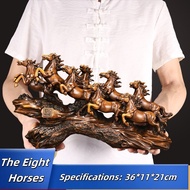 Eight Horses Fengshui Lucky Charm 8 Lucky Horses Wood Style Home Decor 8 Horses for Business Career