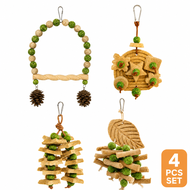 Parrot Chew Toy Hanging Perch for Small Parrot Cockatiel Lovebird Budgie
