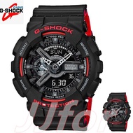 CASIO G-SHOCK นาฬิกาข้อมือผู้ชาย สายเรซิ่น รุ่น GA-110HR-1A(Red and black) GA-110-1BER(Grey and Black)