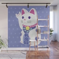 攞你命3000多功能超級割和青招財貓 - 巨型壁畫 Maneki-neko Japanese Lucky Cat ILY Sign Wall Mural 招き猫 家居裝飾用品 掛牆紙
