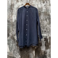 [dress T6017] charcoal blue turtleneck long-sleeved shirt frs