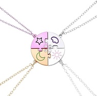 Best Friend Friendship Necklaces for 4 Sisters Birthday Gifts for Women Sun Moon Star and Cloud Matc