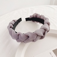 PTT Bando Kepang Satin Korea Scrunchie Headband Bandana Polos Wanita Bksesoris Rambut Wanita Fashion