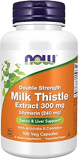 Now Foods Silymarin, Milk Thistle Extract with Artichoke and Dandelion, Double Strength, 300mg, Veg 