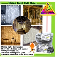 MATA 3x3 Meter String Light Christmas tumblr Lights Curtain 300 LED Eyes 3 X 3 Meters 3m X Waterproo