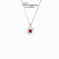 Faery Flower FaeryGem design necklace with Citrine, Garnet, Amethyst, Peridot silver S925