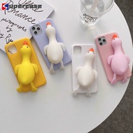 Cartoon Toys Duck Decompression Phone Case For Huawei Y7A P50 P40 P30 P20 Pro Lite Nova 3e Phone Case 3D Cute Cartoon Duck Goose Stress Reliever Soft TPU Back Cover