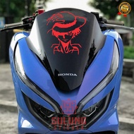 Stiker Motor One Piece Monkey D Luffy Sticker Cutting Variasi Aksesoris Visor All PCX NMAX