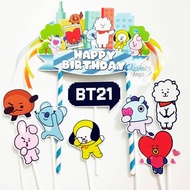 BT21 cartoon version BTS Kpop Birthday Cake Topper / Birthday Cake Decoration