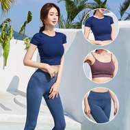 Ando Design 2020 เสื้อแขนสั้นสำหรับหน้าร้อนเสื้อเชิ้ตโยคะสามชิ้นชุดชั้นในเซ็กซี่ Hip กางเกงกางเกงฟิต