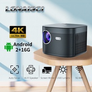 Projector with WiFi and Bluetooth Android 10.0  Native 1080P Ultra HD 4K Supported Portable Projector for Home Theater Video Projector Beamer