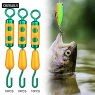 [CHiWANJi] 10Pcs Fishing Barrel Swivels Accessories Portable Essential Snap Swivels