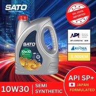 Sato Semi Synthetic SAE 10W-30 SP/ CF 4L Minyak Hitam Enjin Kereta Proton Toyota Honda Perodua