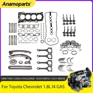 Engine Overhaul Gaskets Rebuild Full Gasket Set Head Bolts Kit Fit 1.8 L L4 GAS 1ZZ-FE For 98-08 Toy