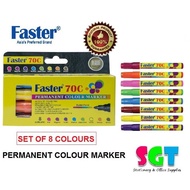 Faster 70C Permanent Marker Set 8`s (M-F-70C-8M)