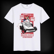 Super Game Peripheral Level Mary Mario Bros. Q-Version Printed Clothes For Male Students Plus Size T