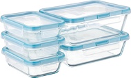Snapware Total Solution Glass Food Storage Containers Set BPA Free Plastic Lids, Meal Prep, Leak-Proof. MADE IN USA.