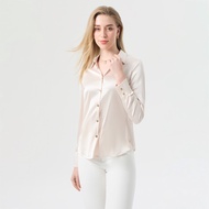 ESPADA เสื้อเชิ้ตผ้าซาติน ผู้หญิง สีงาช้าง | Satin Shirt | 05043