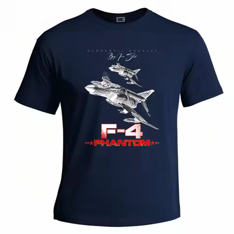 McDonnell Douglas F-4 Phantom Us Supersonic Jet Interceptor Men's t-shirt Everyday Tee Black Cotton 