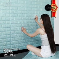 SALE !! 3D Foam Brick Wallpaper, TEXTURES, EMBOSSED - Biru Muda