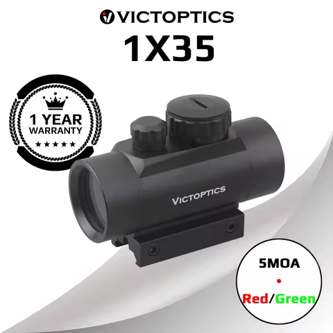 VICTOPTICS 1X35 Red Dot Scope 5 Levels Red & Green Dot Reflex Collimator Sight Fits Firearms & Airso