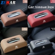 Hyundai Premium Leather Car Tissue Box Hanging Tissue Box Auto Tissue Storage Case For Getz Accent Atoz i20 Trajet H1 i10 Kona Santa Fe Car Accessories