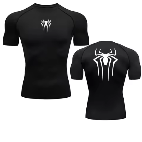 Printed Men's Athletic Compression Shirts Athletic Quick Dry Breathable Rash Guard Athletic Tight Wo
