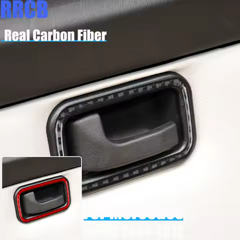 Real Carbon Fiber Car Accessories Handle Frame Soft Cover Sticker For Mercedes-Benz G Class W463 G50