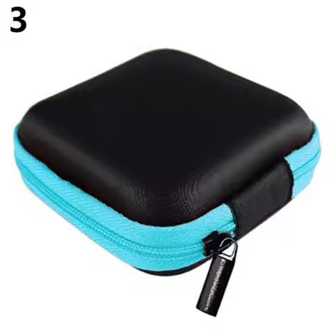 ​Square Pocket Hard Case EVA for Headphone Earphone Earbuds TF SD Card Cable Portable Storage Bag Ac