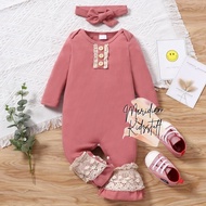 Baby Girl (3m-12m) Clothes Klasik Lace Long Sleeve Cool Cotton Jumpsuit Rompers + headband