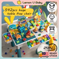 [Local Delivery] Multifunctional Building Block table kids Meja Mainan Kanak Kanak 718pcs Building B