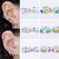 1 PC Stainless Steel Butterfly Cartilage Earrings Colorful Flowers Hoop Earrings Heart Ear Piercing 