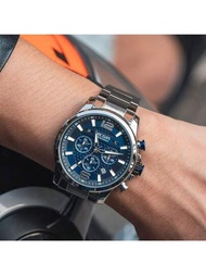 MEGIR Megir豪華男士手錶時尚石英商務手錶,發光防水日曆不鏽鋼男性時鐘大錶盤男表,頂級男性手錶