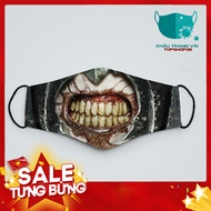 Horror 3d Fabric Mask__67 TopShop39 100% Poly Cotton Fabric, Dust Prevention, Antibacterial, Anti-Dr