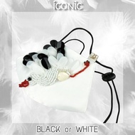iCONiC -  BLACK or WHITE iCONiC Mask #4429 ขาว - หน้ากากผ้า หน้ากากอนามัย งานฝีมือ สีขาว สุดโก้ สีดำ สุดคลาสสิก