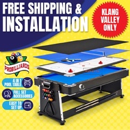 [FREE Shipping & Installation] Pool Table 4 in1 8ft/7ft Meja Pool billiard American Snooker set meja