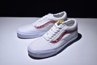 桃子代購～潮品Supreme × Vans  Old Skool 聯名 白紅 低幫 那女款 休閒 VN0A380IMP