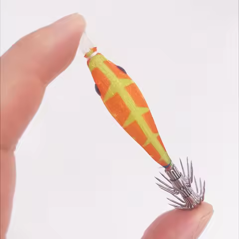 2Pcs*Fishing Bazooka Squid Hook Cloth Roll Soft Body Luminous UV Blowing Tube Octopus Jig Hook Wood 