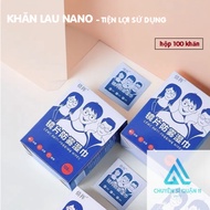 Convenient box of 100 pieces of nano glass cleaning cloth to prevent steam, dirt, anti-fog,... GD668