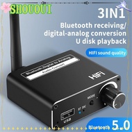 SHOUOUI DAC Converter 3.5mm Wireless Optical Coaxial Amp Bluetooth 5.0