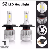 Đèn Led Headlight S2 Ô tô xe máy - 8000Lm 36W 9v-32v Cos/pha trắng 6500k (Bộ 2 đèn - Chân đèn H8 / H
