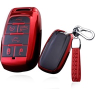 SANRILY Soft TPU 6 Button Key Fob Cover for Dodge Ram 1500 2019-2022 Full Protection Keyless FSmart 