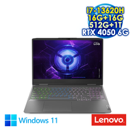 【聯想電競好禮送】【全面升級特仕版】Lenovo LOQ 82XV008CTW 暴風灰 15.6吋電競筆電 (FHD IPS 144Hz/Intel i7-13620H/16G*2 DDR5/512G+1T PCIE SSD/NVIDIA RTX 4050 6G/WIN 11)