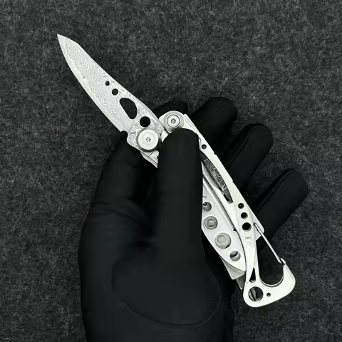 1 pcs VG10 Core Damascus Steel Made Replacement Part Main Blade For leatherman Skeletool Main Knife 