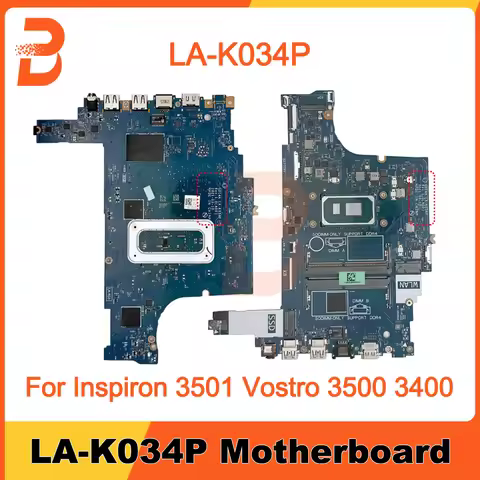 For Dell Inspiron 3501 Vostro 3400 3500 LA-K034P Logic Board i3 i5 i7 Notebook Mainboard Laptop Moth