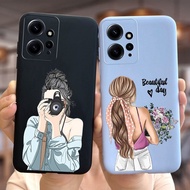 For Xiaomi Redmi Note 12 4G Case Cute Cartoon Girls Cover Matte Soft TPU Phone Case For Redmi Note 1