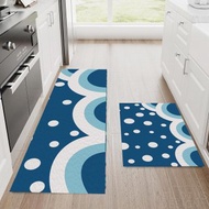 海浪波點皮革地墊免洗防水防油廚房門墊腳墊入戶墊
