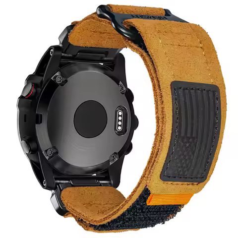 HEMSUT Leather Watch Band For Garmin Quickfit 20 22 26mm Retro Wrist Strap For Fenix/ Marq/EPIX /Ins