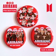 Buttom bangtan pin chibiArirang Kpop Freebies/ BROS PIN/ glossy pin diameter 4.4cm