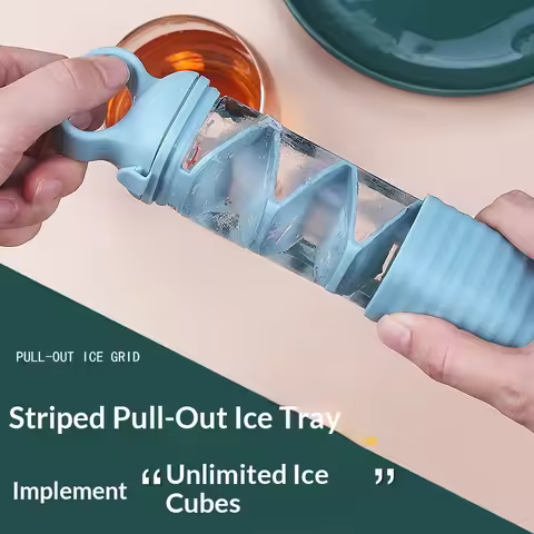 Plastic Ice Cube Household Ice Maker Portable Homemade Quick Frozen Ice Box Pull Ice Cube Kitchen Ic